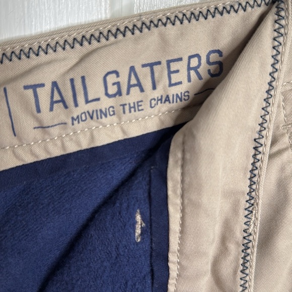 Johnnie-O Tailgaters Khaki Fleece-lined Shorts w/ Bottle Opener hem M-183 Sz 38 - Picture 7 of 12